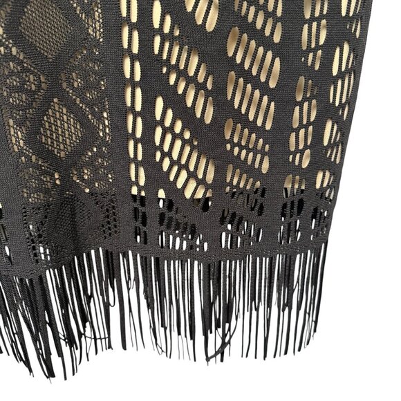 NEIMAN MARCUS 5 Twelve Dress Small Fringe Flapper Black Lace NWT - Picture 8 of 10